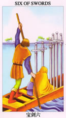 塔罗牌：宝剑六（Six Of Swords）正位/逆位牌义解释